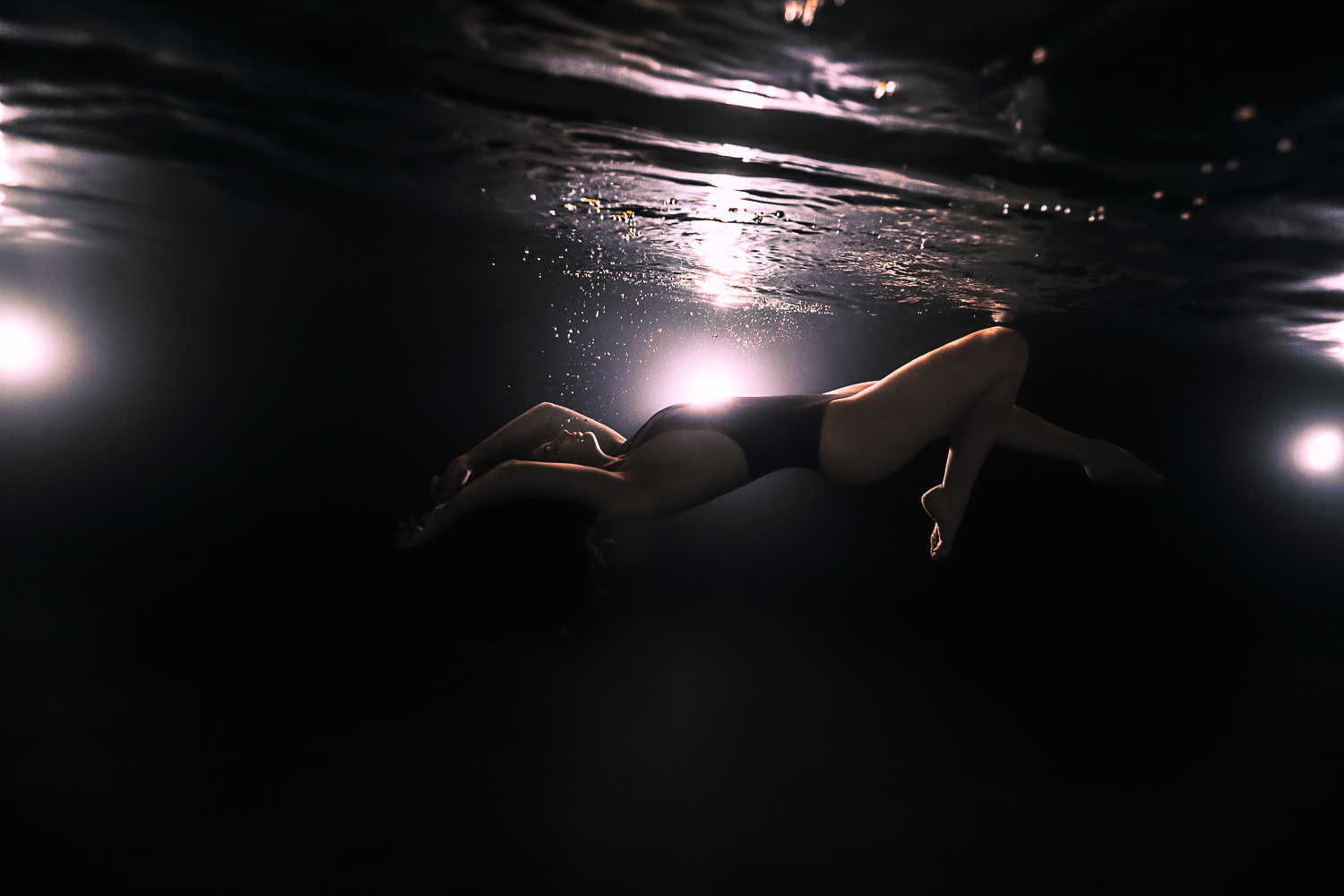 Portrait de femme underwater